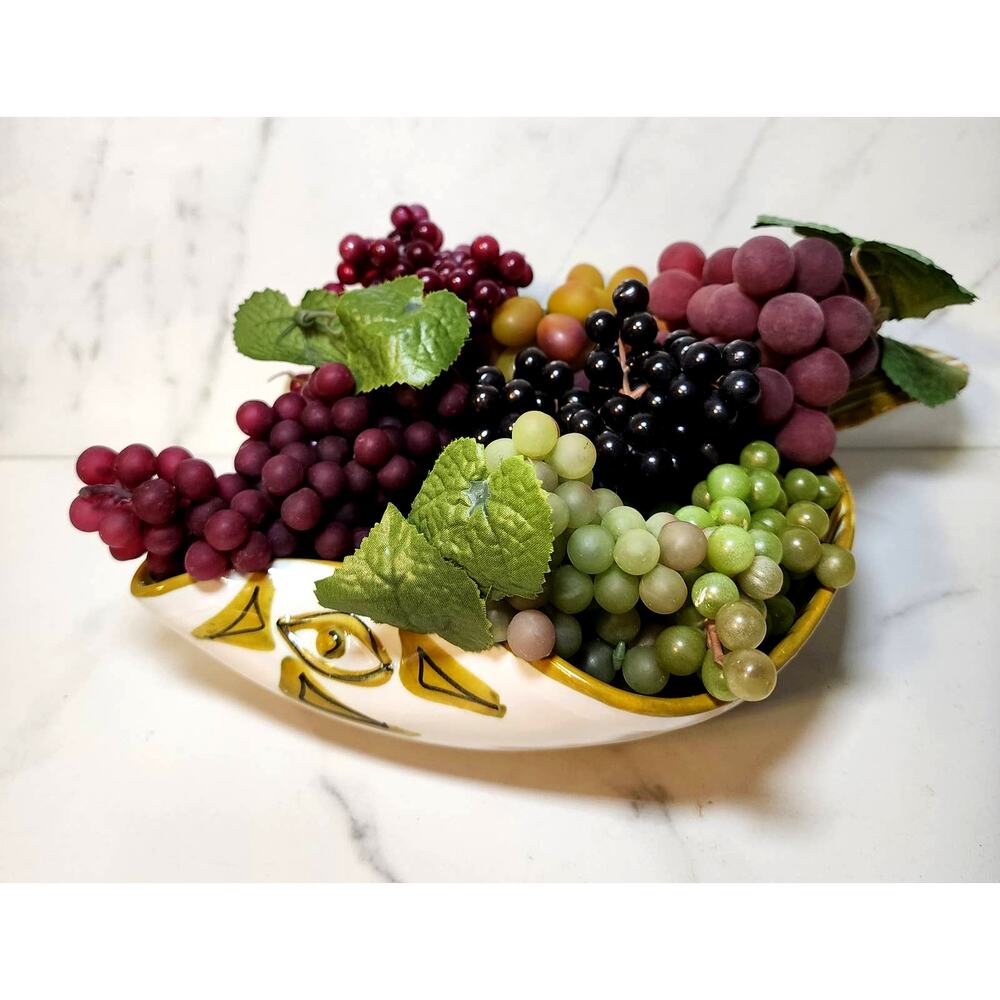 Vintage Italian Handcrafted Ceramic Stingray  Fruit Bowl-Artisan Pottery Dish - Picture 2 of 10